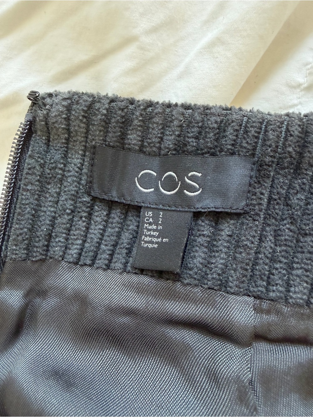 COS charcoal corduroy mini skirt
